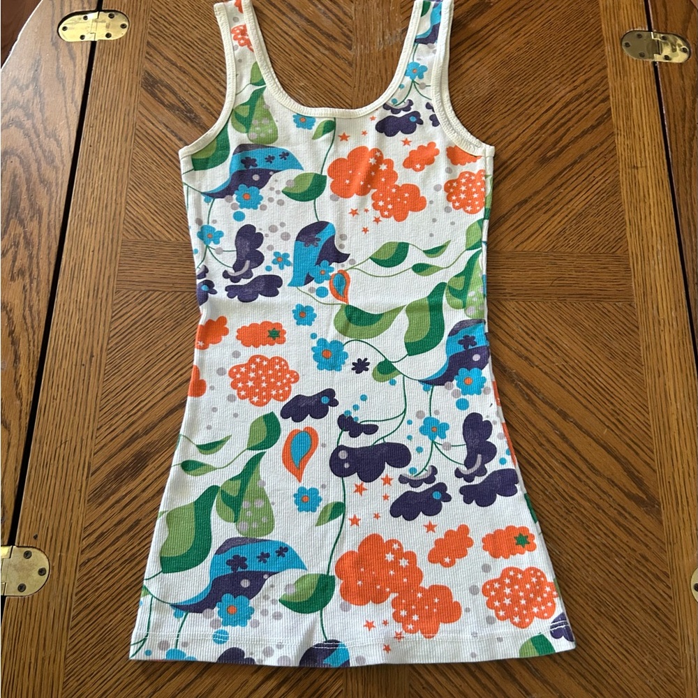 Ribbed Floral Tank Mini Dress or Tank Top - Picture 5 of 13